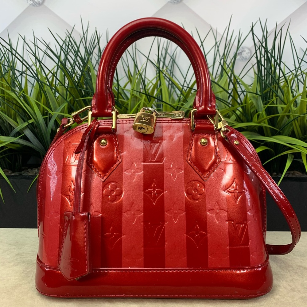 Louis Vuitton Red Vernis Alma BB Mini Bag